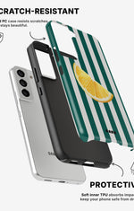 Samsung Galaxy S22 Tough Case – Lemon Stripes - View 2