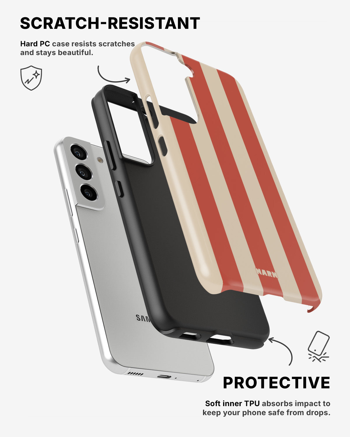 Samsung Galaxy S22 Tough Case – Sunset Stripes - View 2