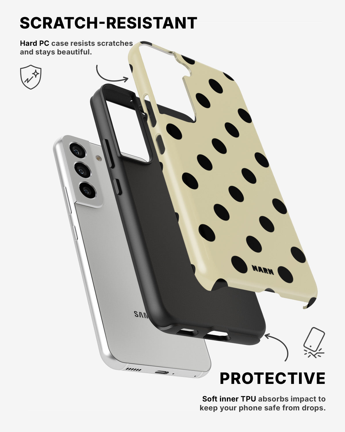 Samsung Galaxy S22 Tough Case – Honey Dots - View 2