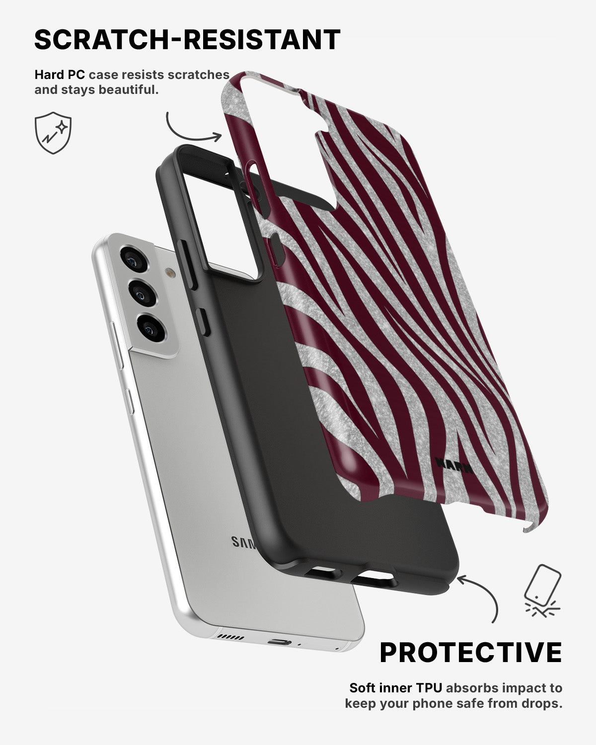 Samsung Galaxy S22 Tough Case – Velvet Zebra - View 2