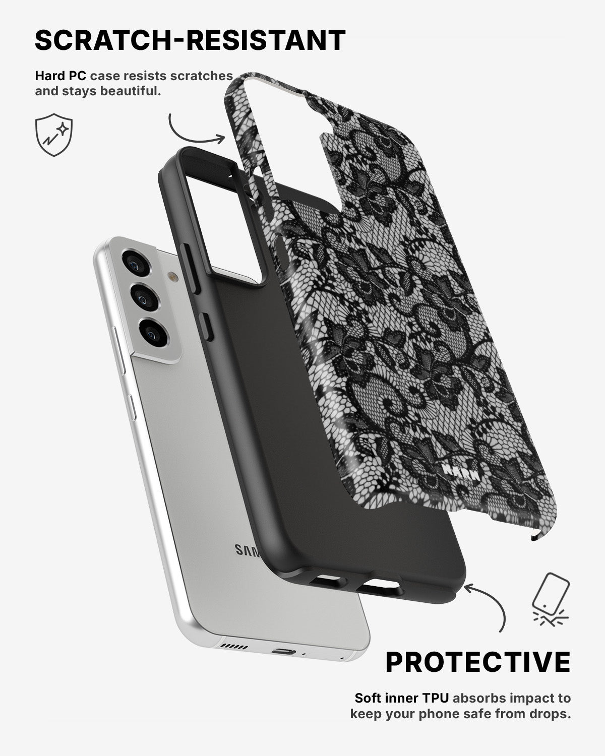 Samsung Galaxy S22 Tough Case – Midnight Lace - View 2