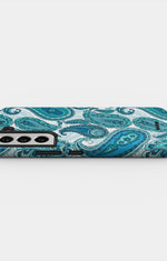 Samsung Galaxy S22 Tough Case – Turquoise Paisley - View 3