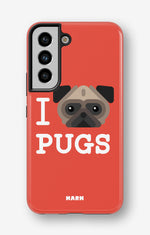 Samsung Galaxy S21 Tough Case – I Love Pugs - View 1