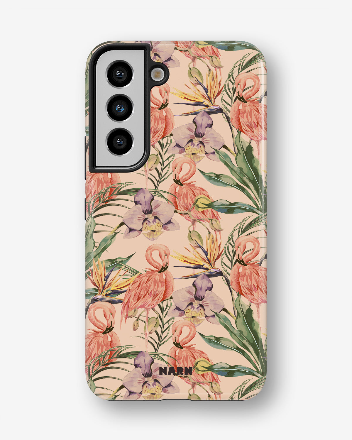 Samsung Galaxy S21 Tough Case – Flamingos & Flowers - View 1
