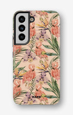 Samsung Galaxy S21 Tough Case – Flamingos & Flowers - View 1