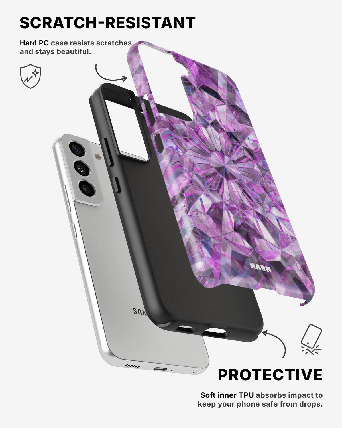 Samsung Galaxy S21 Tough Case – Lavender Crystals - View 2
