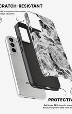 Samsung Galaxy S21 Tough Case – Black & White Bloom - View 2
