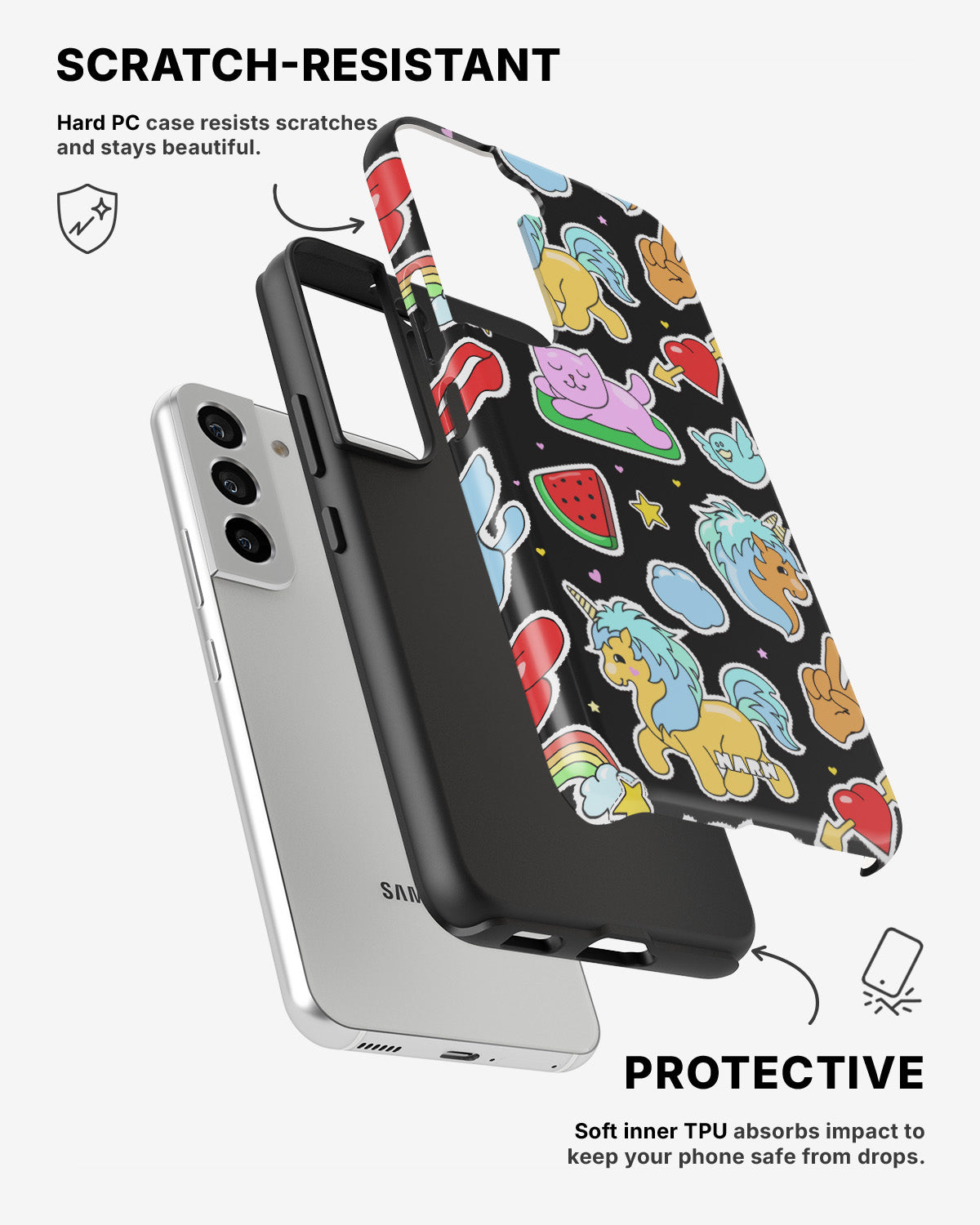 Samsung Galaxy S21 Tough Case – Cute Stickers - View 2