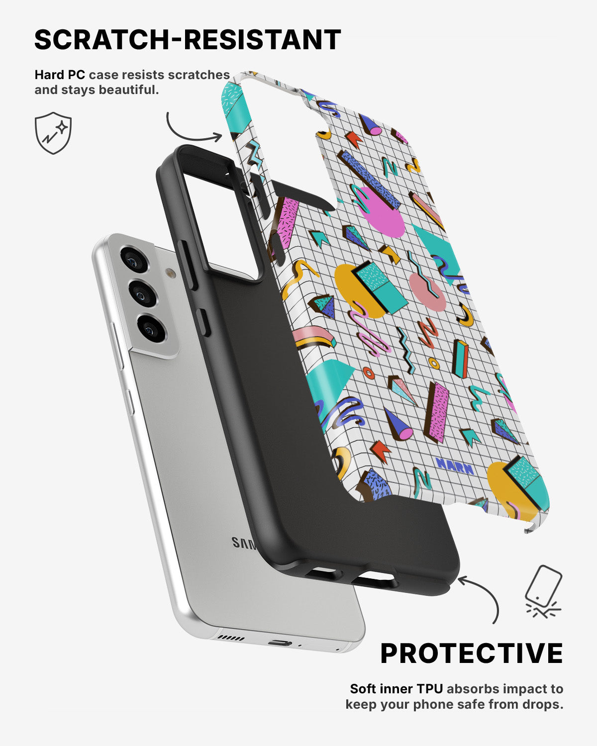 Samsung Galaxy S21 Tough Case – 80s Memphis - View 2