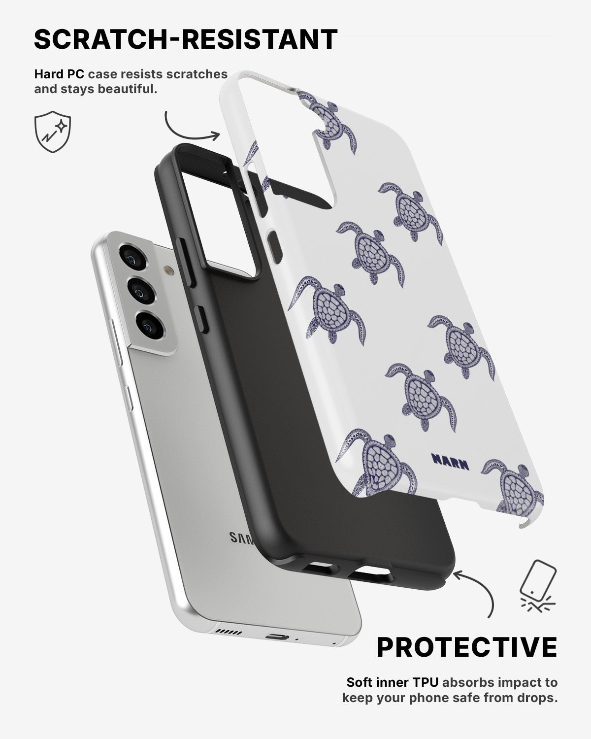 Samsung Galaxy S21 Tough Case – Blue Turtles - View 2