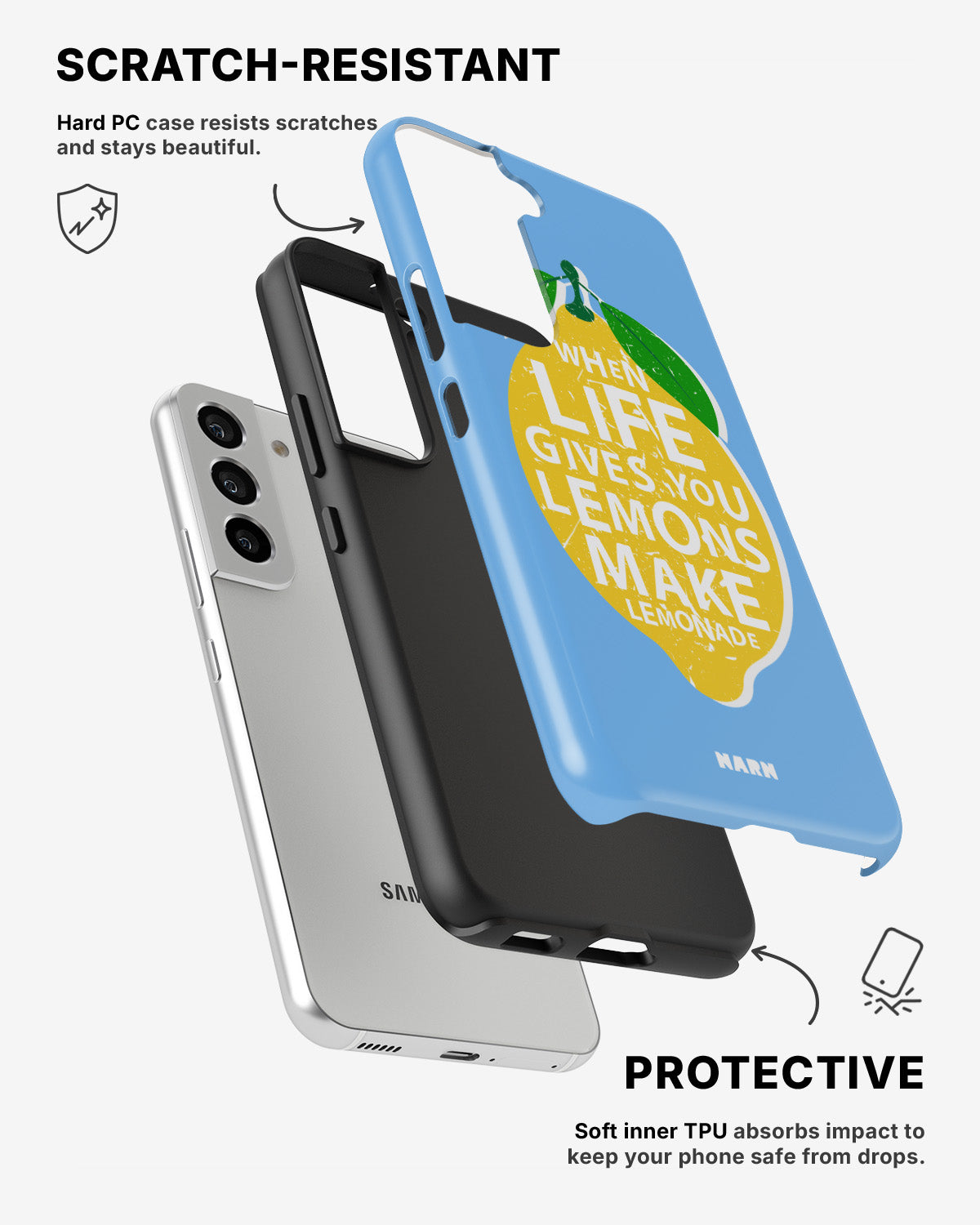 Samsung Galaxy S21 Tough Case – Lemon Quote - View 2