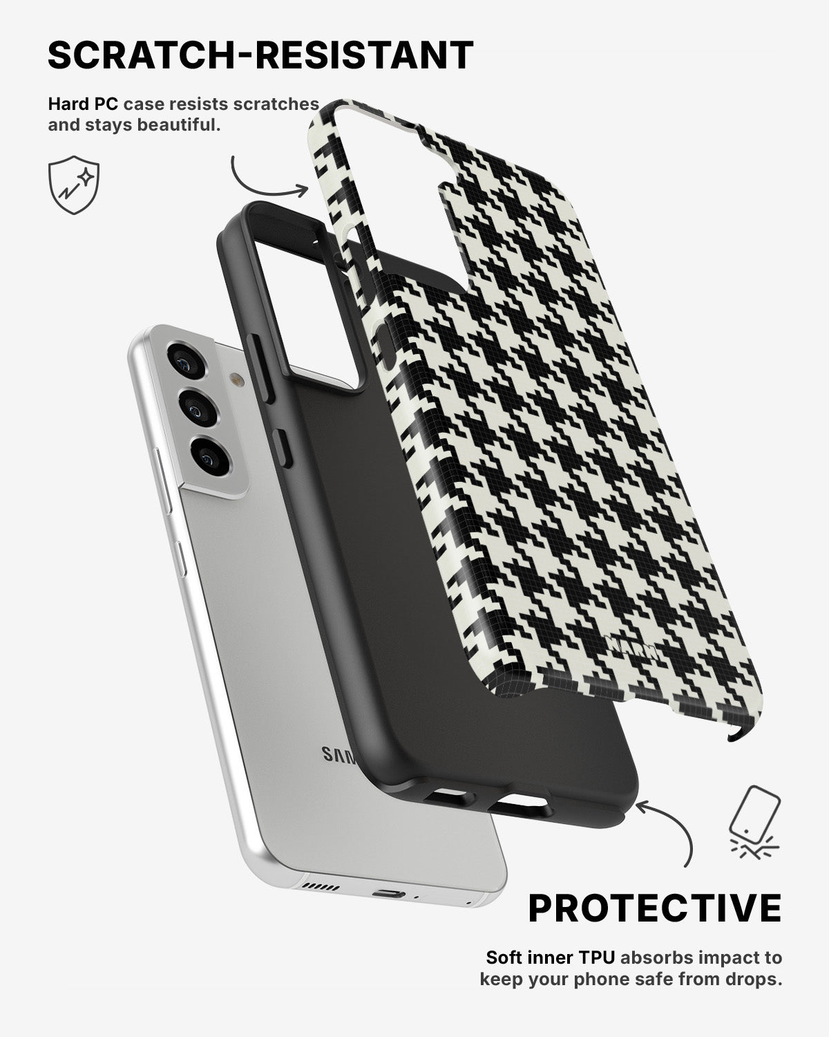 Samsung Galaxy S21 Tough Case – Houndstooth - View 2