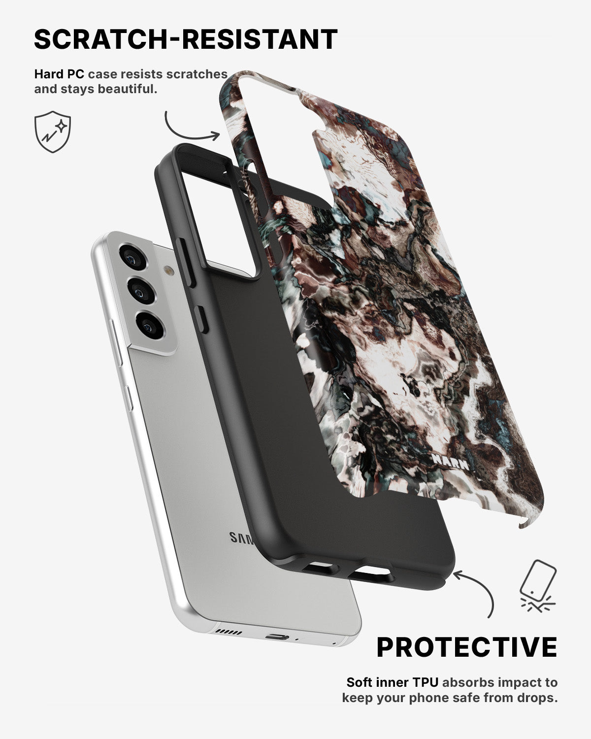 Samsung Galaxy S21 Tough Case – Marble Brown - View 2