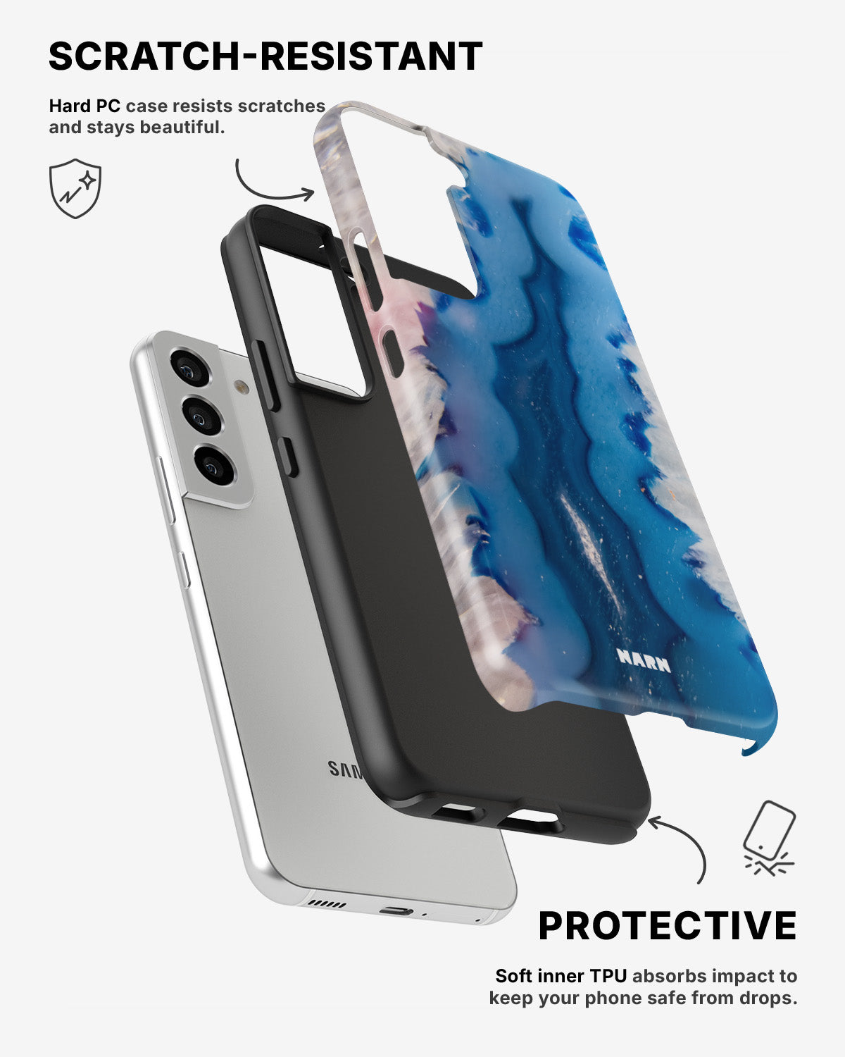 Samsung Galaxy S21 Tough Case – Blue Agate - View 2