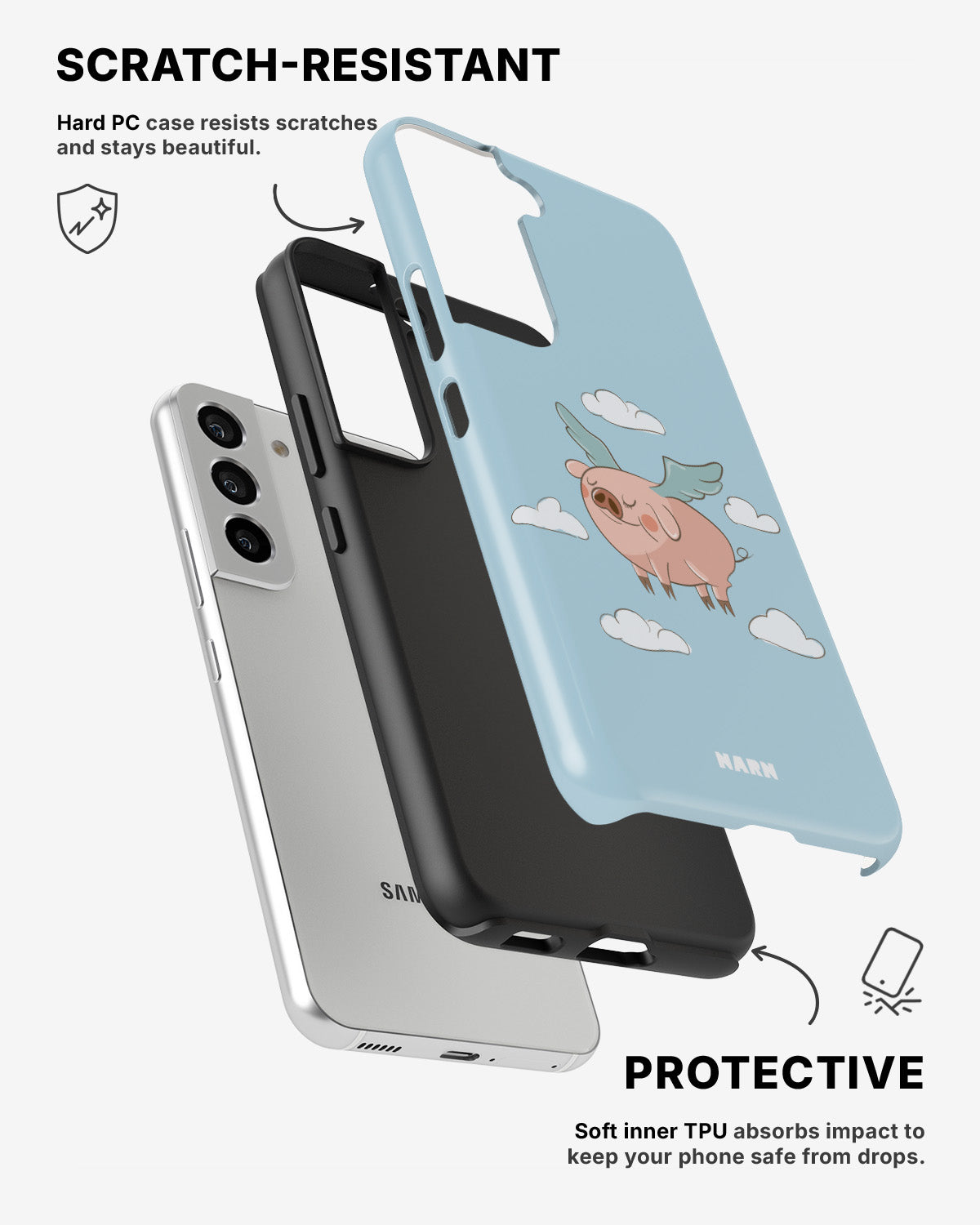 Samsung Galaxy S21 Tough Case – Dreamy Pig - View 2
