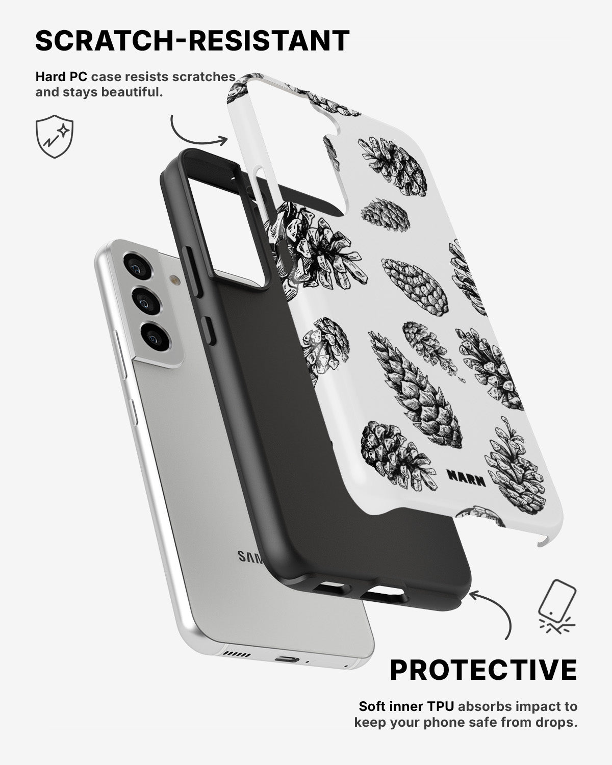 Samsung Galaxy S21 Tough Case – Pine Cones - View 2