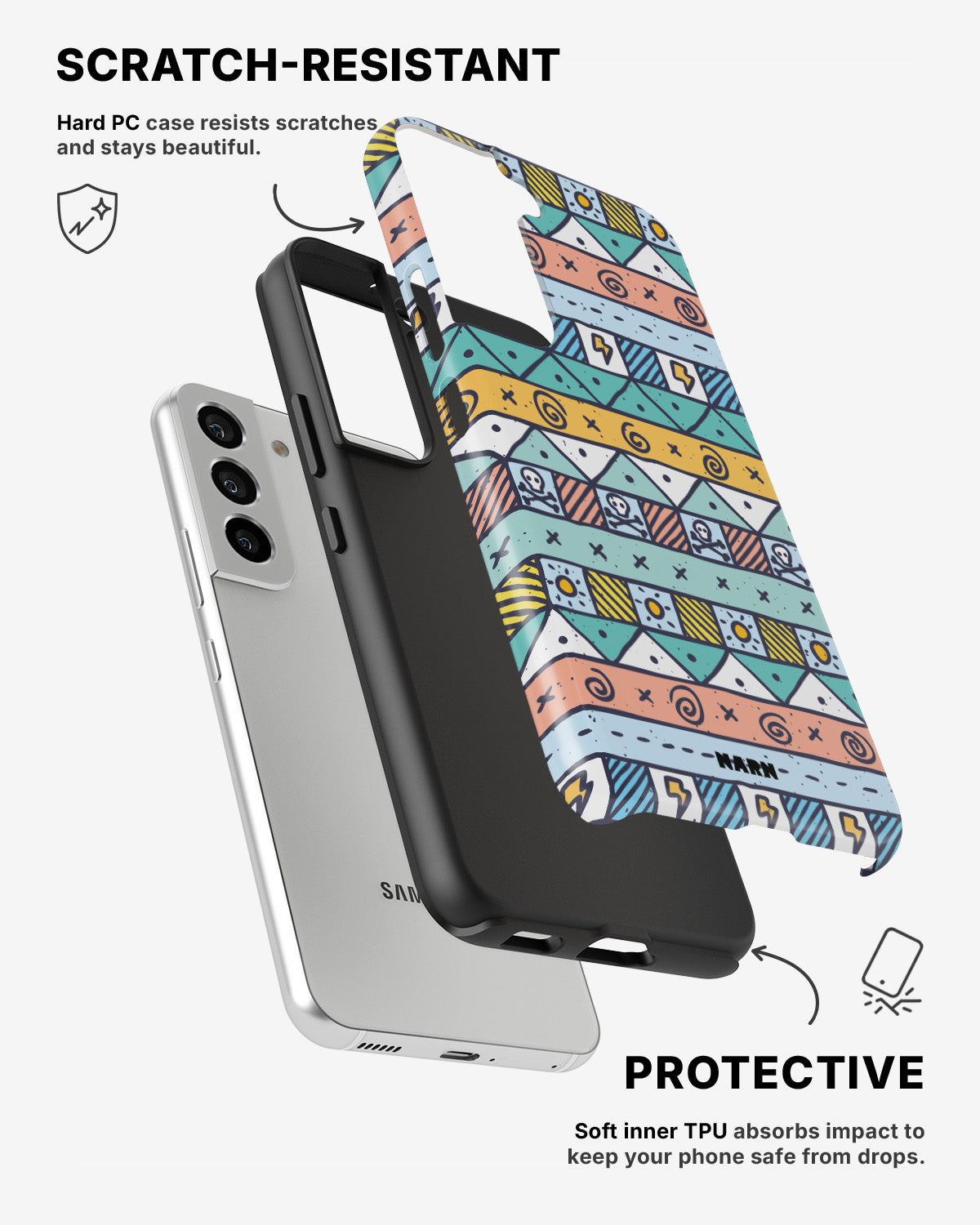 Samsung Galaxy S21 Tough Case – Cute Pattern - View 2