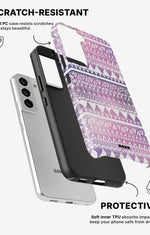 Samsung Galaxy S21 Tough Case – Purple Aztec - View 2