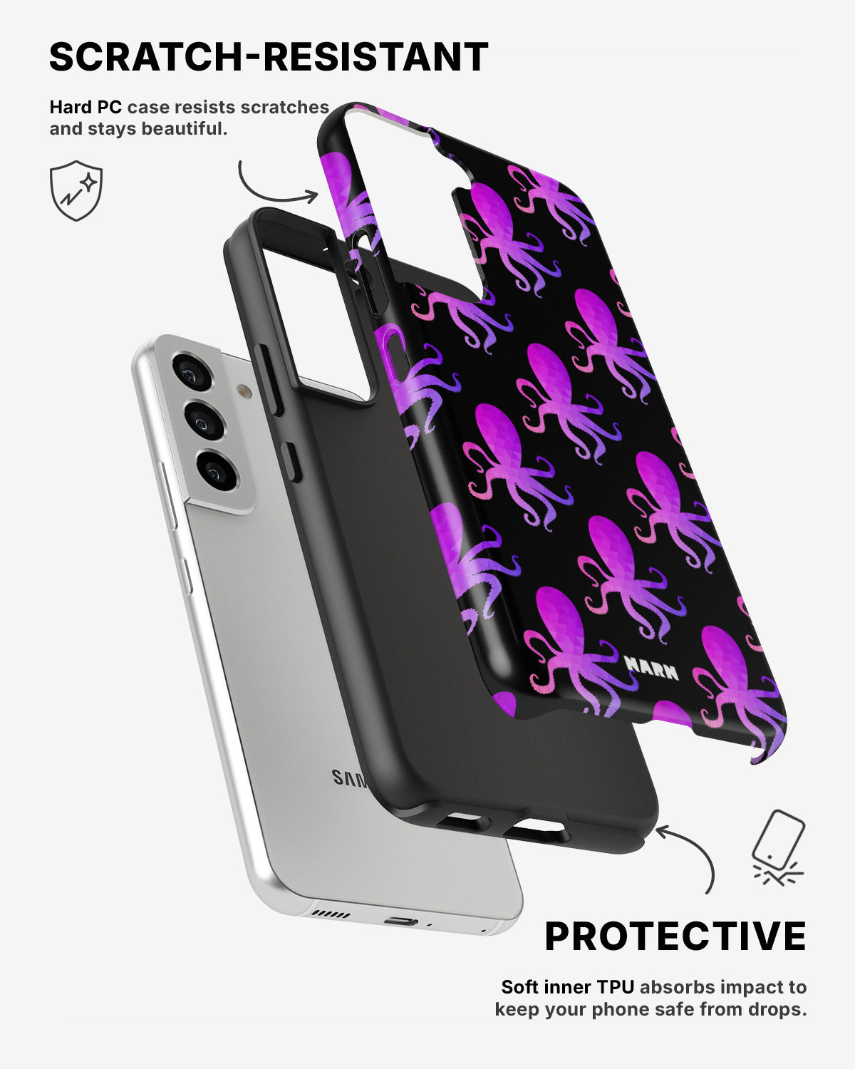 Samsung Galaxy S21 Tough Case – Octopus Pattern - View 2
