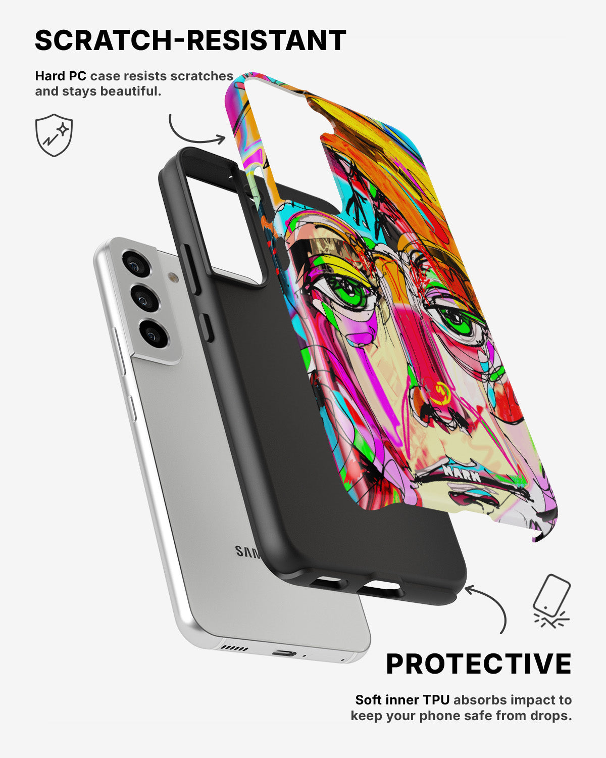 Samsung Galaxy S21 Tough Case – Abstract Portrait - View 2