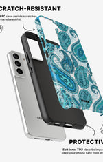 Samsung Galaxy S21 Tough Case – Turquoise Paisley - View 2