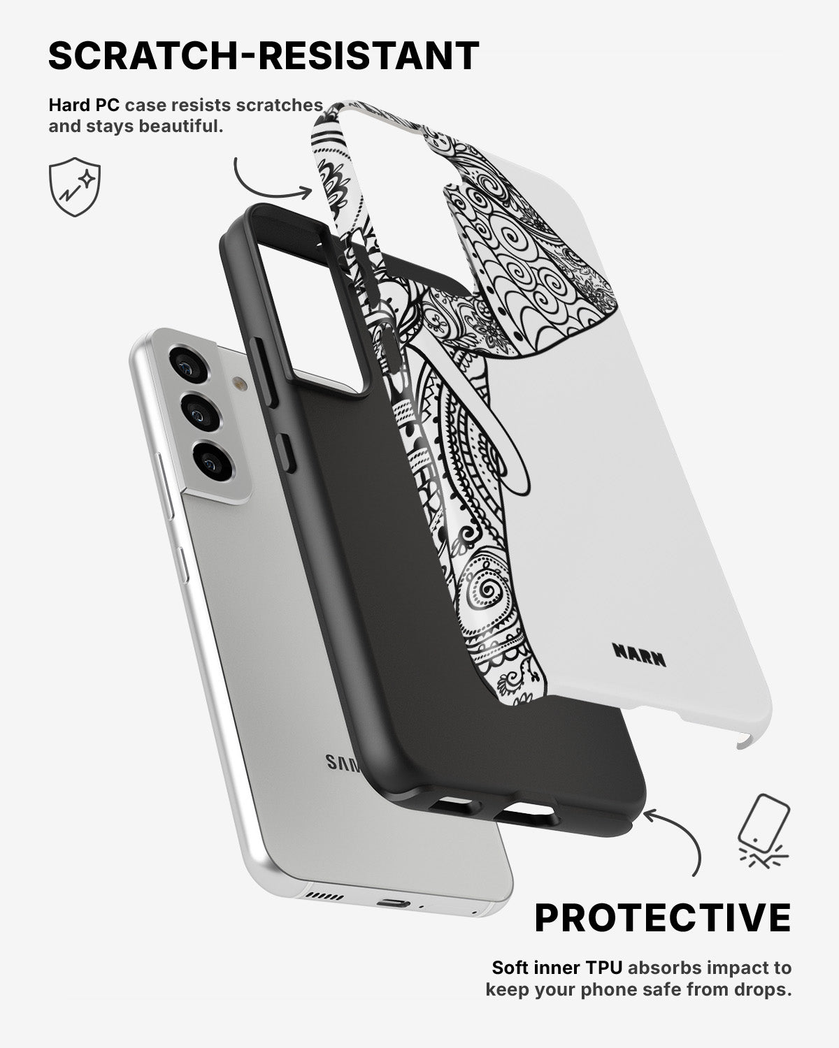 Samsung Galaxy S21 Tough Case – Mandala Elephant - View 2