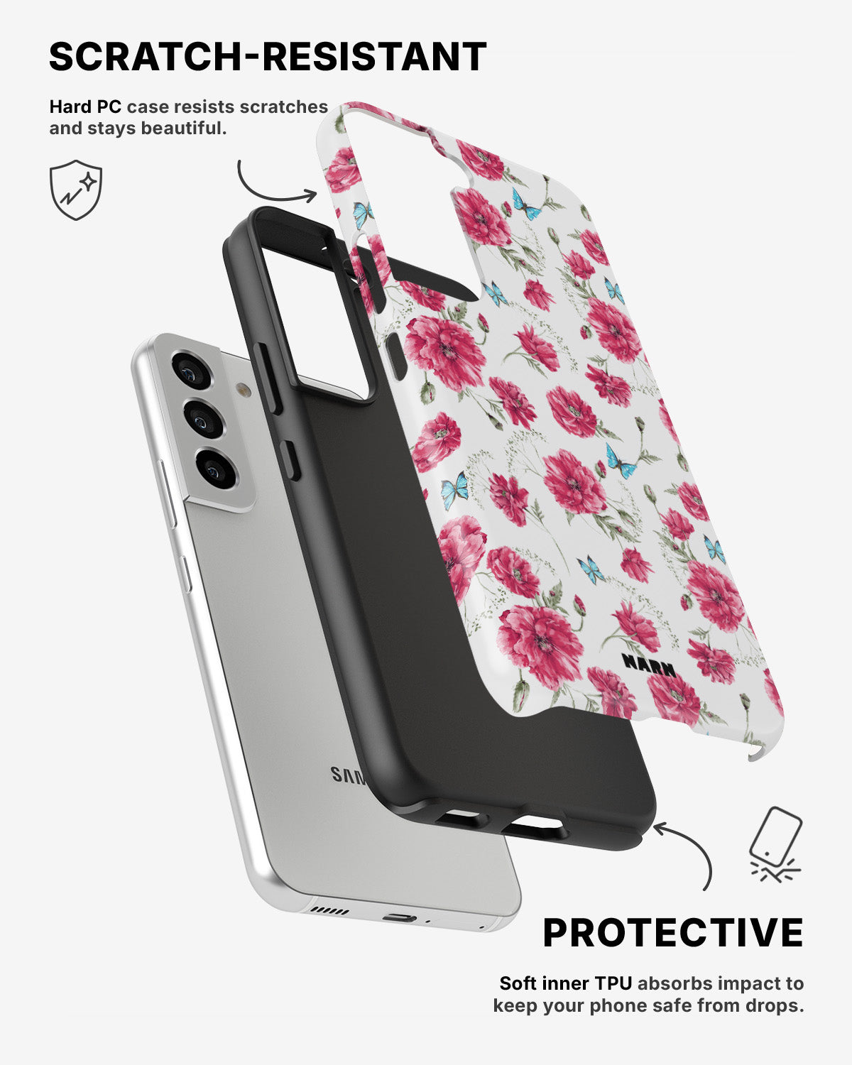 Samsung Galaxy S21 Tough Case – Poppies in Bloom - View 2