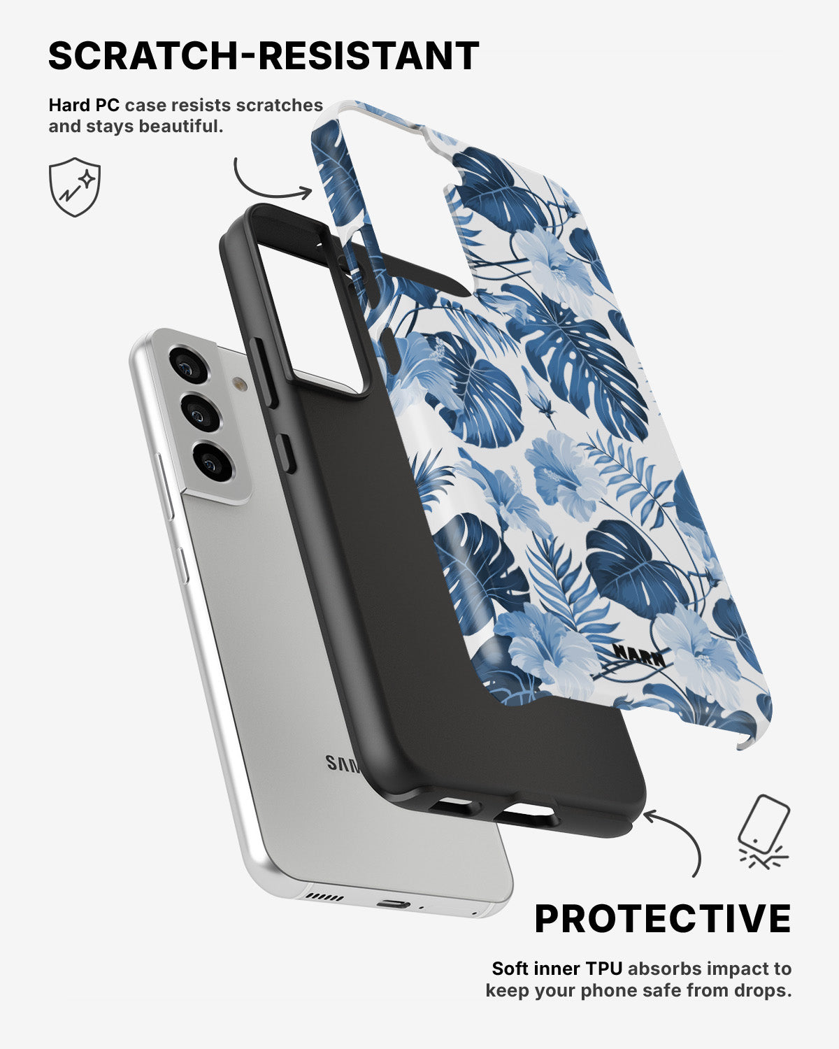 Samsung Galaxy S21 Tough Case – Blue Tropics - View 2