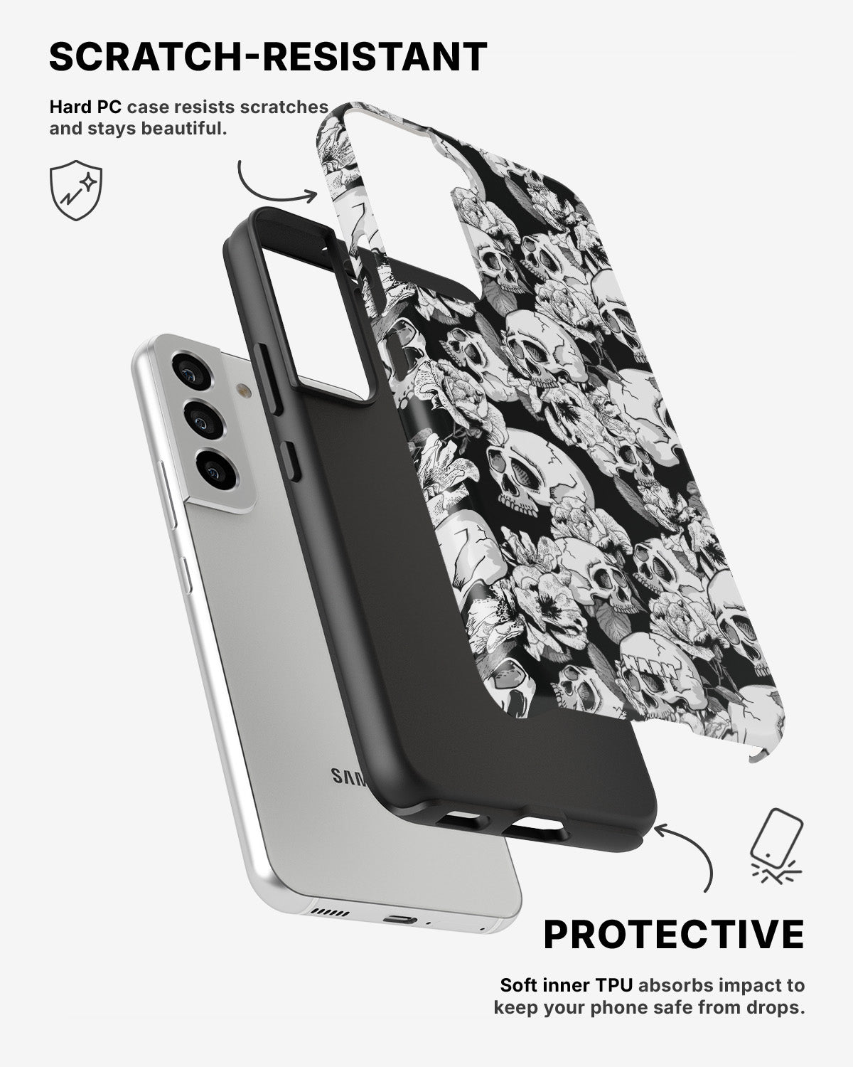 Samsung Galaxy S21 Tough Case – Skull Garden - View 2