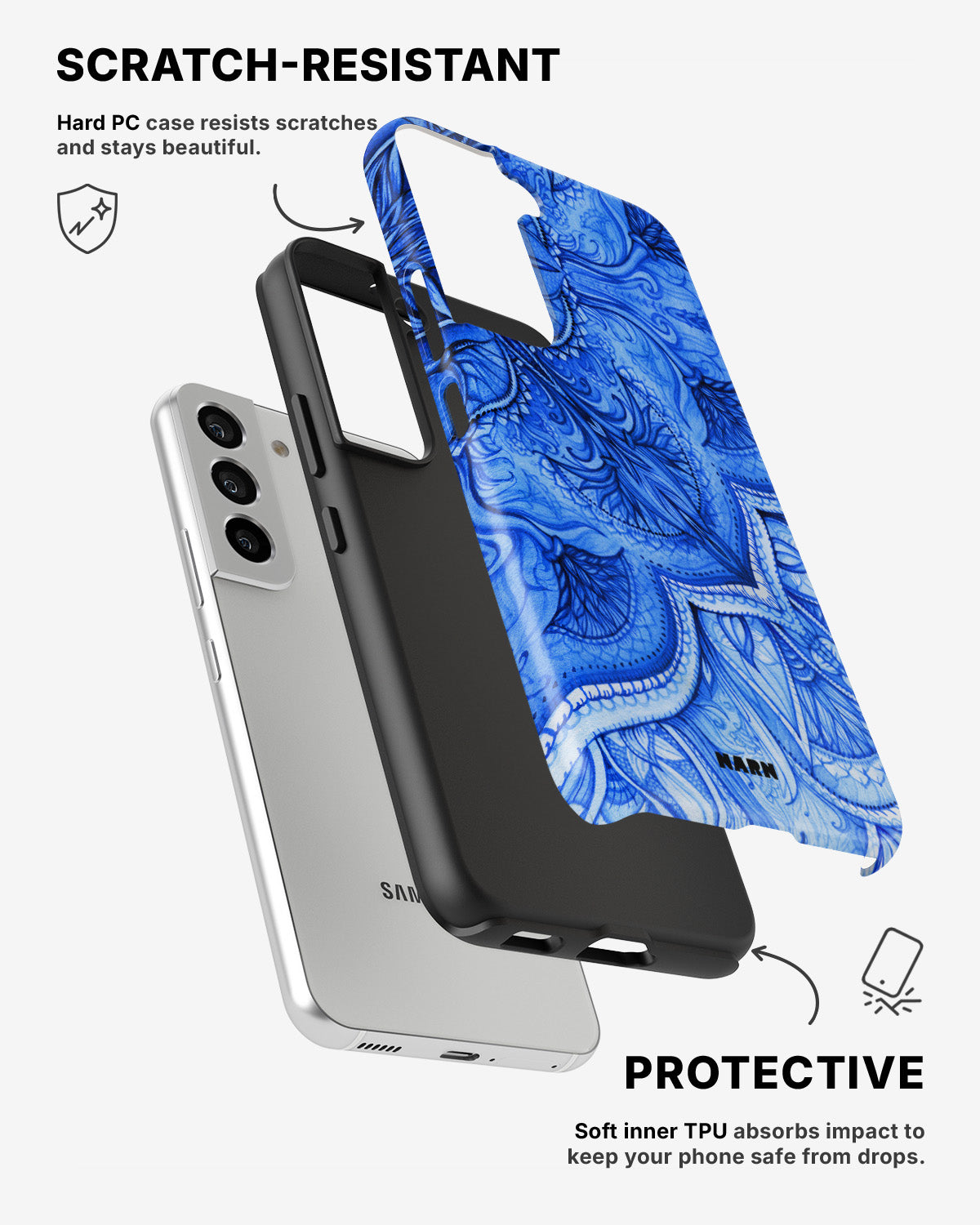 Samsung Galaxy S21 Tough Case – Blue Vintage - View 2