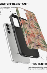 Samsung Galaxy S21 Tough Case – Flamingos & Flowers - View 2