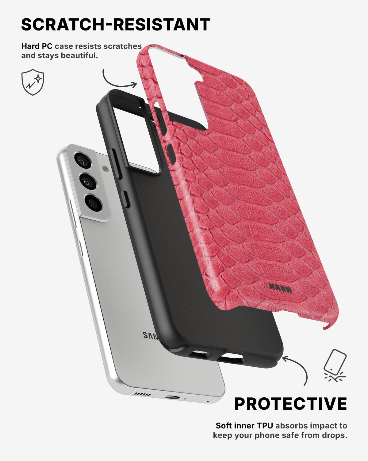 Samsung Galaxy S21 Tough Case – Pink Snake - View 2