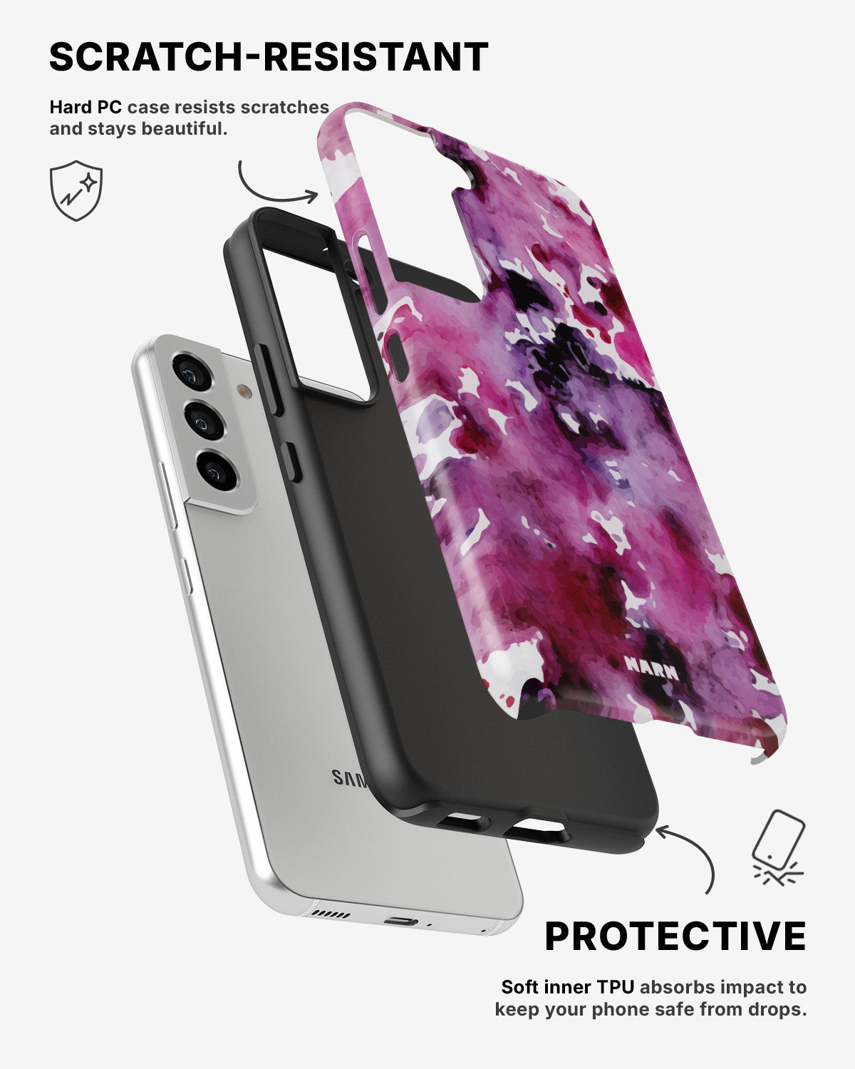 Samsung Galaxy S21 Tough Case – Floral Splash - View 2