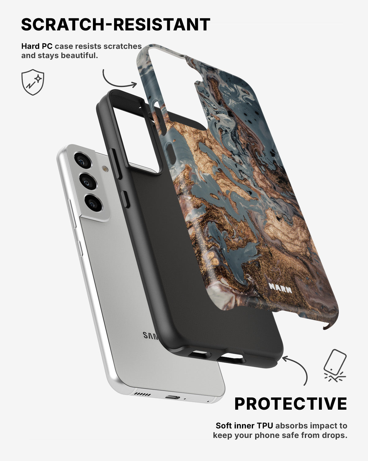 Samsung Galaxy S21 Tough Case – Molten Gold - View 2