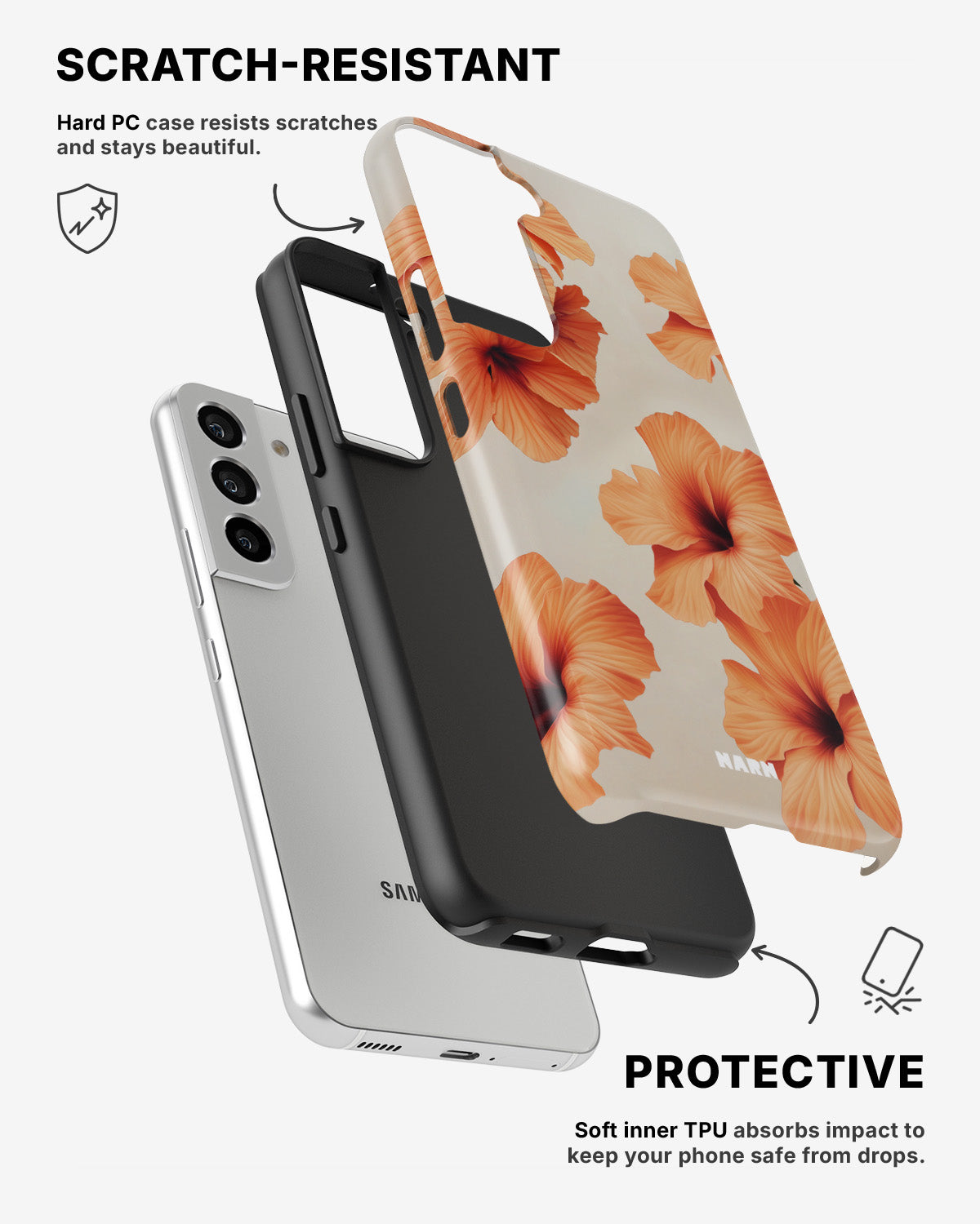 Samsung Galaxy S21 Tough Case – Hibiscus Dreams - View 2