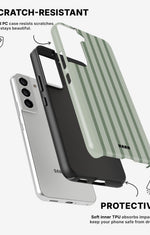 Samsung Galaxy S21 Tough Case – Sage Stripes - View 2