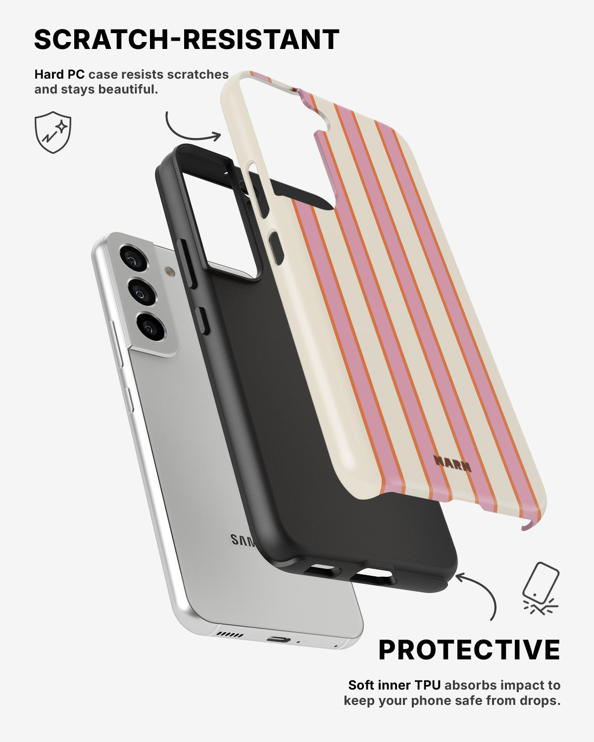 Samsung Galaxy S21 Tough Case – Sweet Stripe - View 2