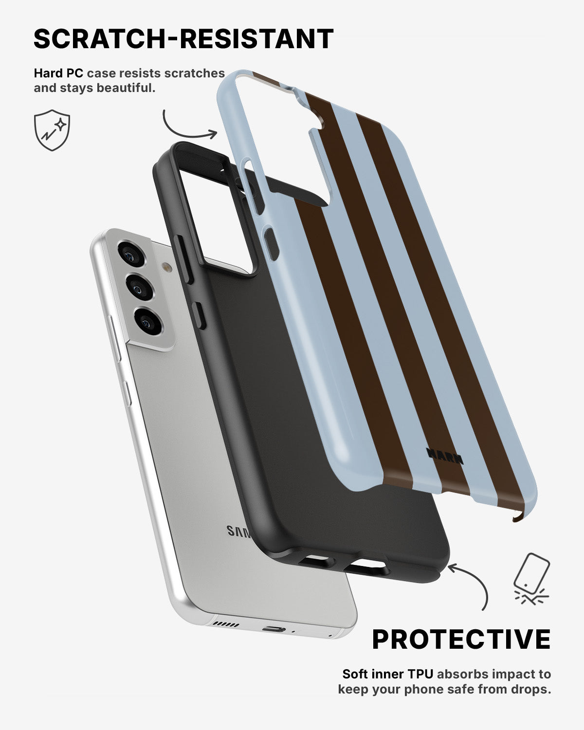 Samsung Galaxy S21 Tough Case – Bistro Stripes - View 2