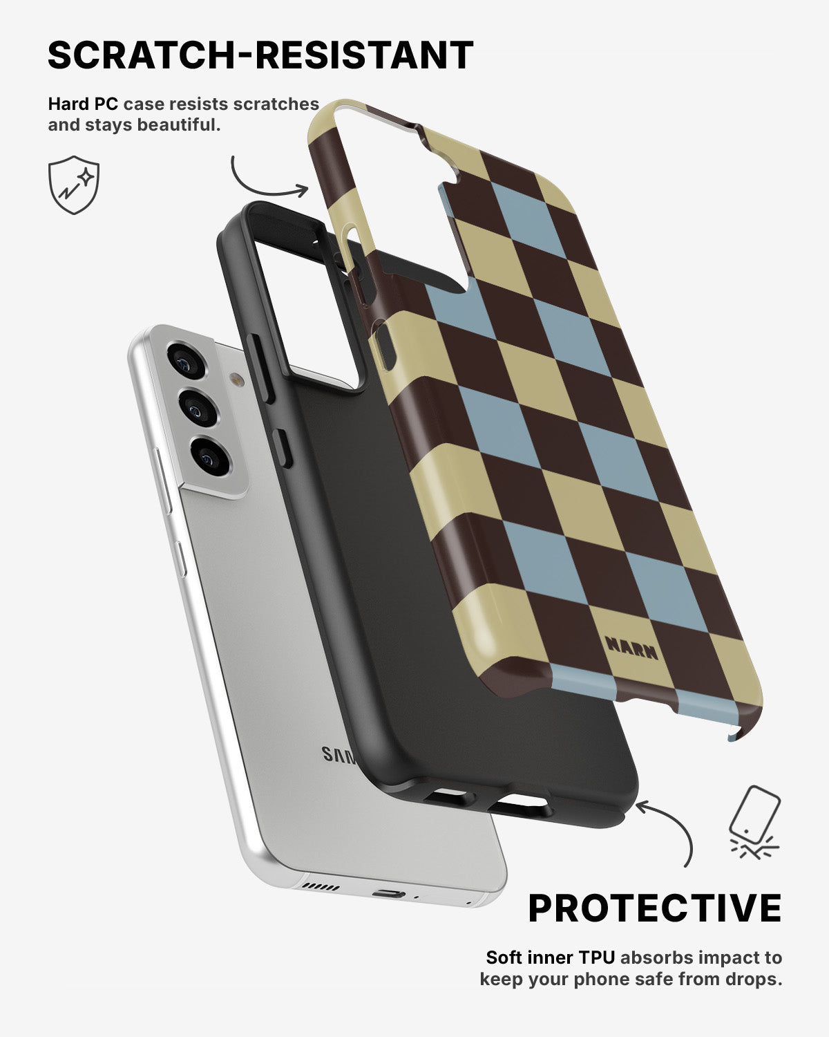 Samsung Galaxy S21 Tough Case – Butter Check - View 2
