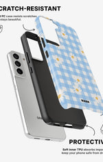 Samsung Galaxy S21 Tough Case – Blue Daisies - View 2