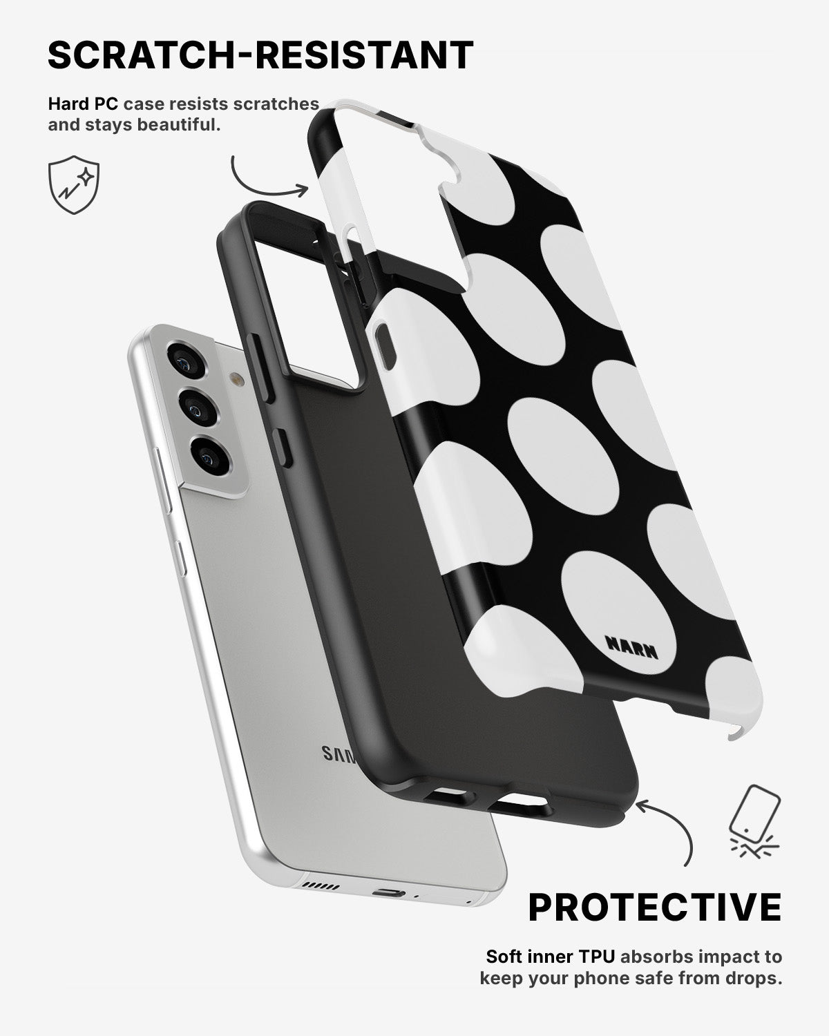 Samsung Galaxy S21 Tough Case – Bold Dots - View 2