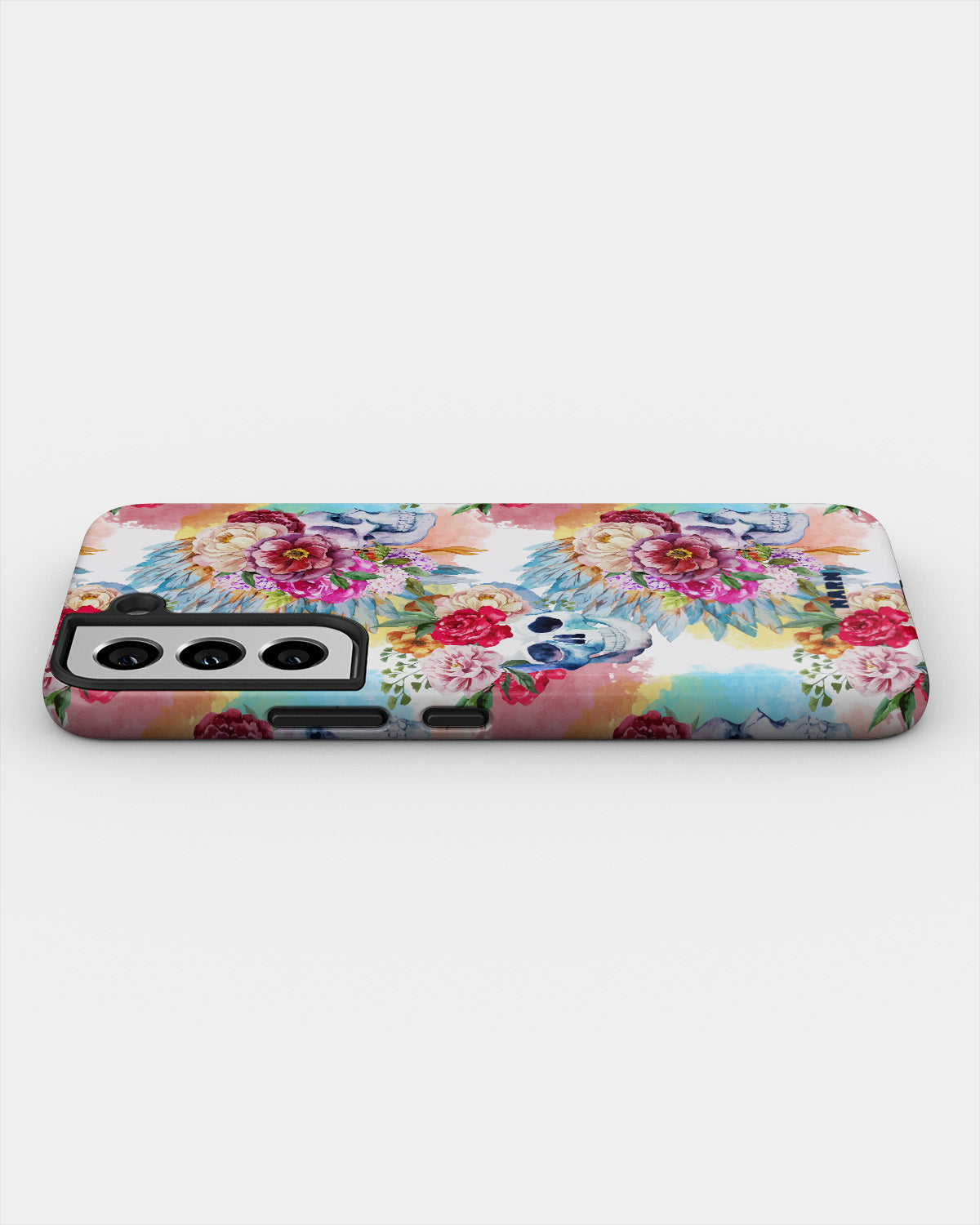 Samsung Galaxy S21 Tough Case – Flowered Skulls - View 3