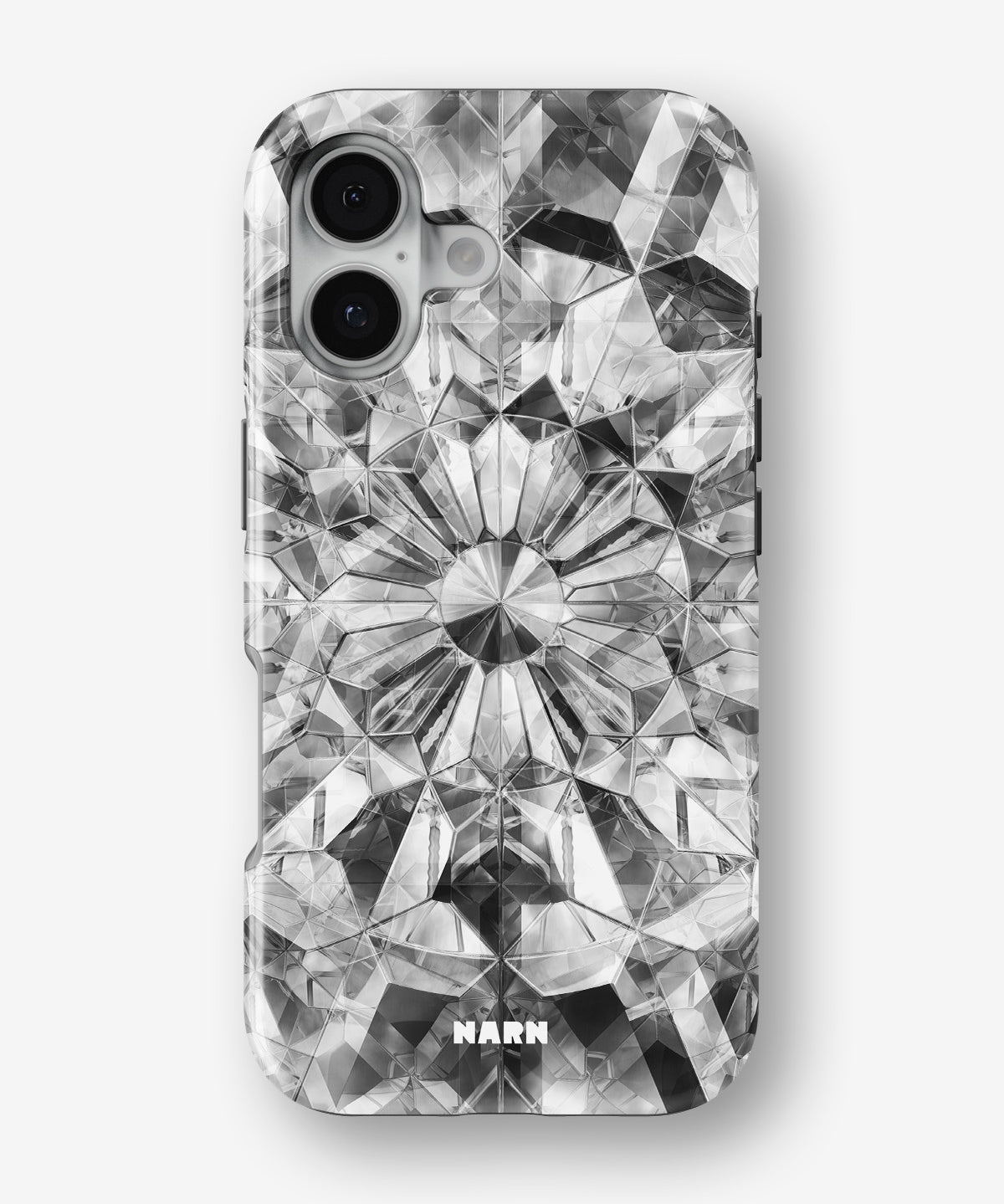 iPhone 16 Plus Tough Case – Grey Crystals - View 1
