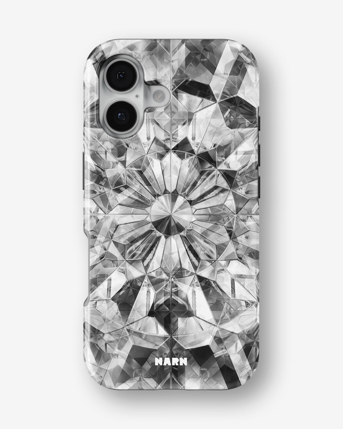 iPhone 16 Plus Tough Case – Grey Crystals - View 1