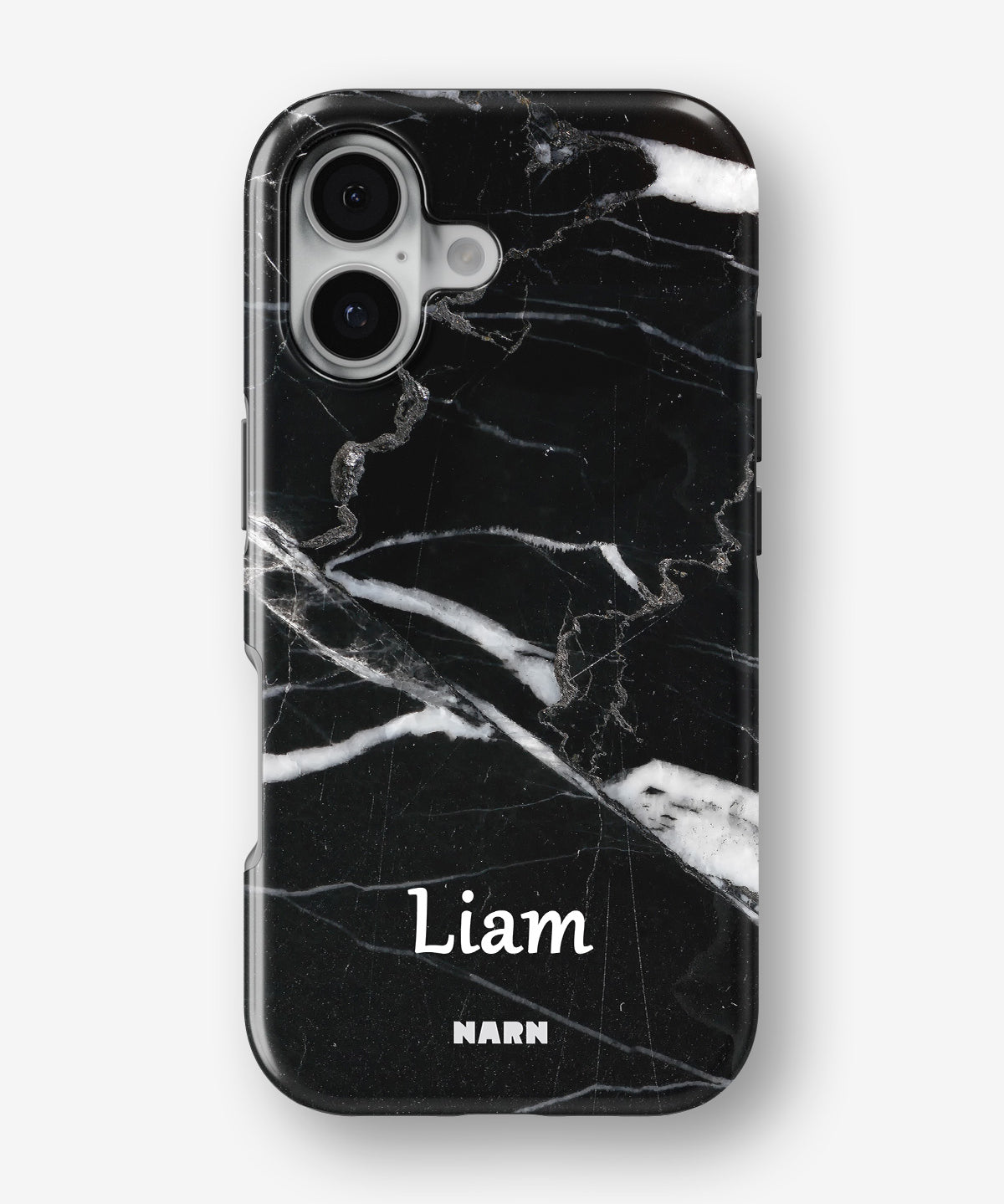 iPhone 16 Plus Tough Case – Custom - Black Marble - View 1