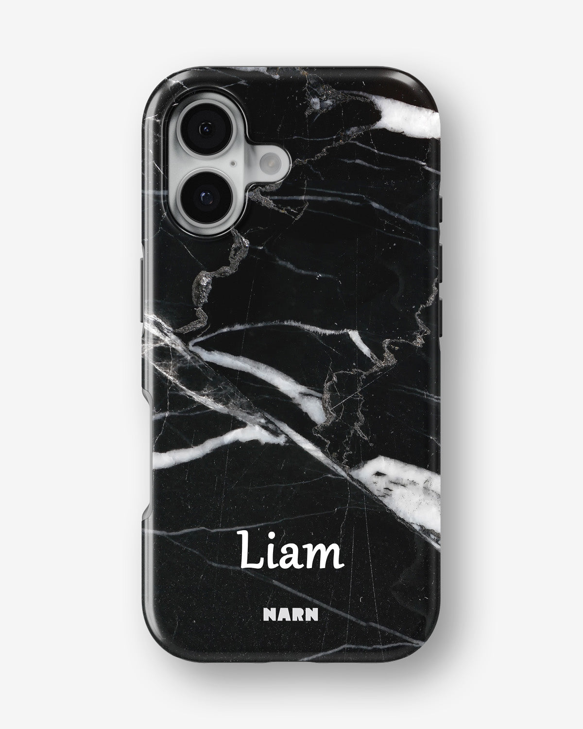 iPhone 16 Plus Tough Case – Custom - Black Marble - View 1