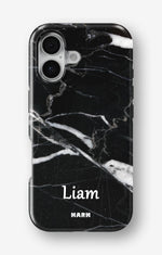 iPhone 16 Plus Tough Case – Custom - Black Marble - View 1