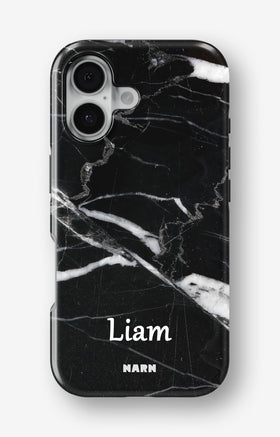 iPhone 16 Plus Tough Case – Custom - Black Marble - View 1