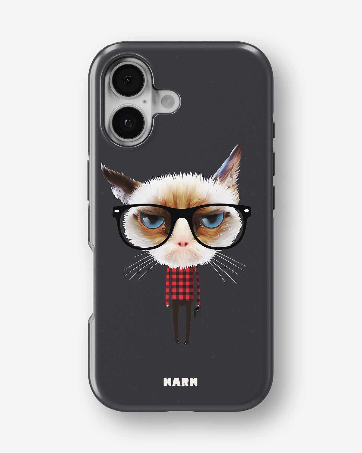 iPhone 16 Plus Tough Case – Hipster Cat - View 1