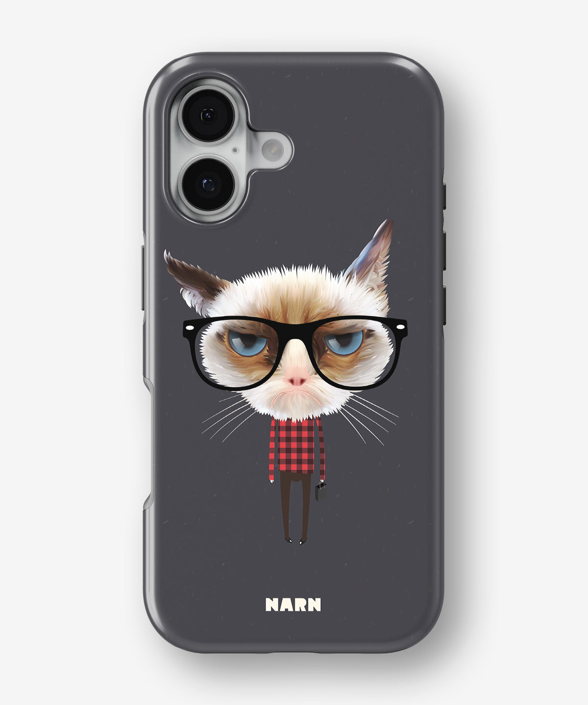 iPhone 16 Plus Tough Case – Hipster Cat - View 1